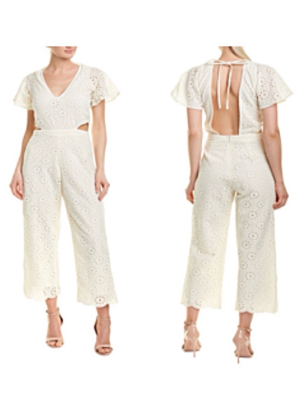 Winston White Jade Jumpsuit In Ivory Size Small